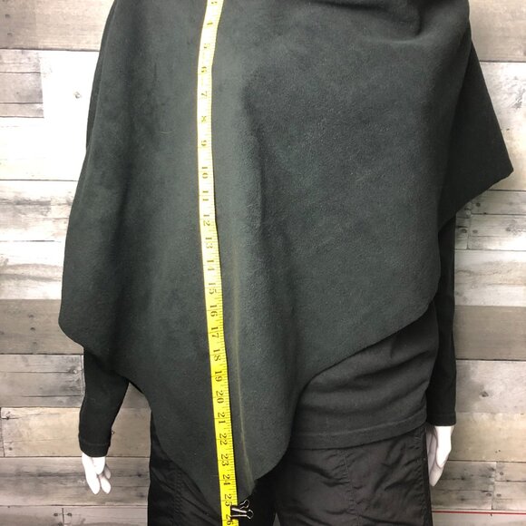 mint seagreen plaid sweater pullover topper travel wrap Open side poncho coverup - Picture 9 of 10